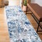 World Rug Gallery Distressed Abstract Blue/Gray/Ivory Runner Rug 2'x7' Runner 2085BLUE2X7 - alternate 3